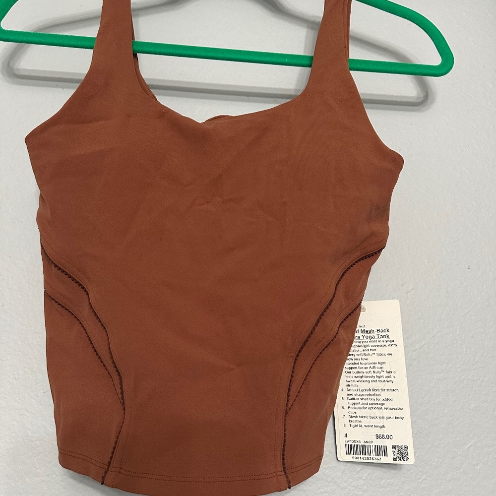 Nulu and Mesh-Back Shelf-Bra Yoga Tank